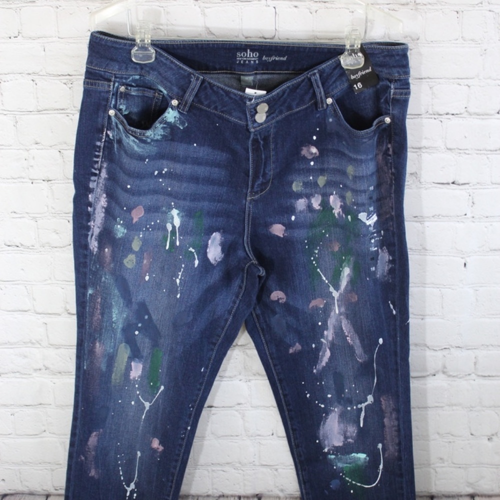 NY & Company Paint Splatter SOHO Jeans size 16